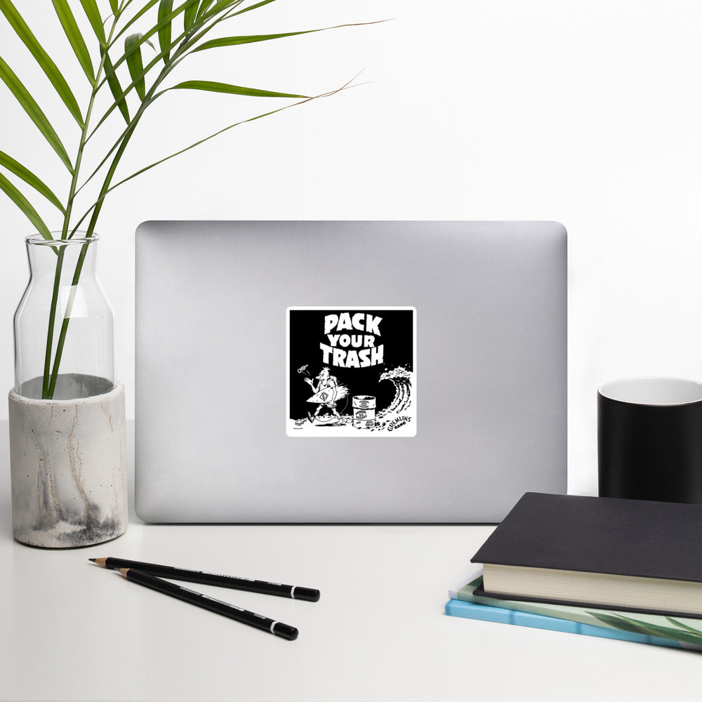 Pack Your Trash - Surf Geek - SquareBubble-free stickers
