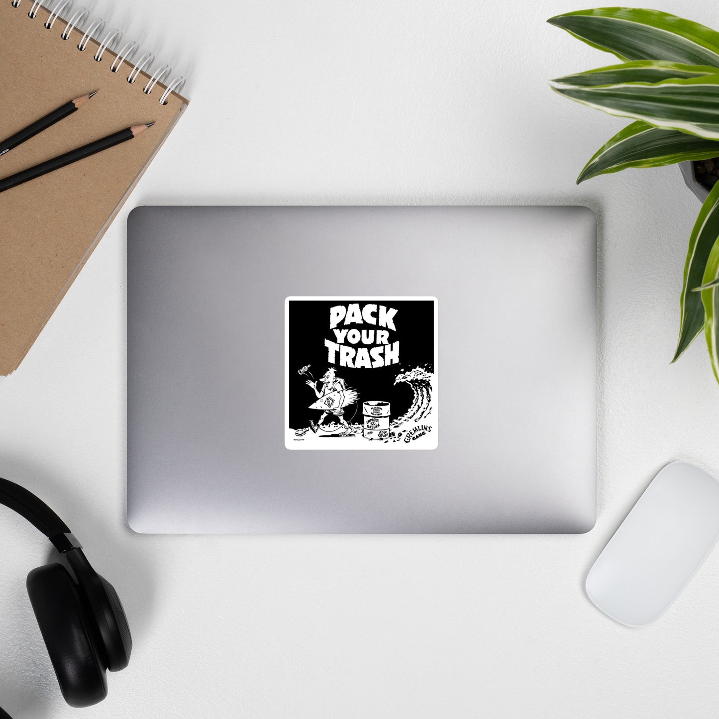 Pack Your Trash - Surf Geek - SquareBubble-free stickers