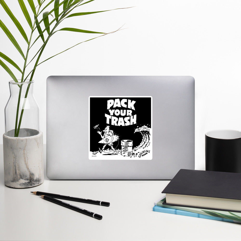 Pack Your Trash - Surf Geek - SquareBubble-free stickers