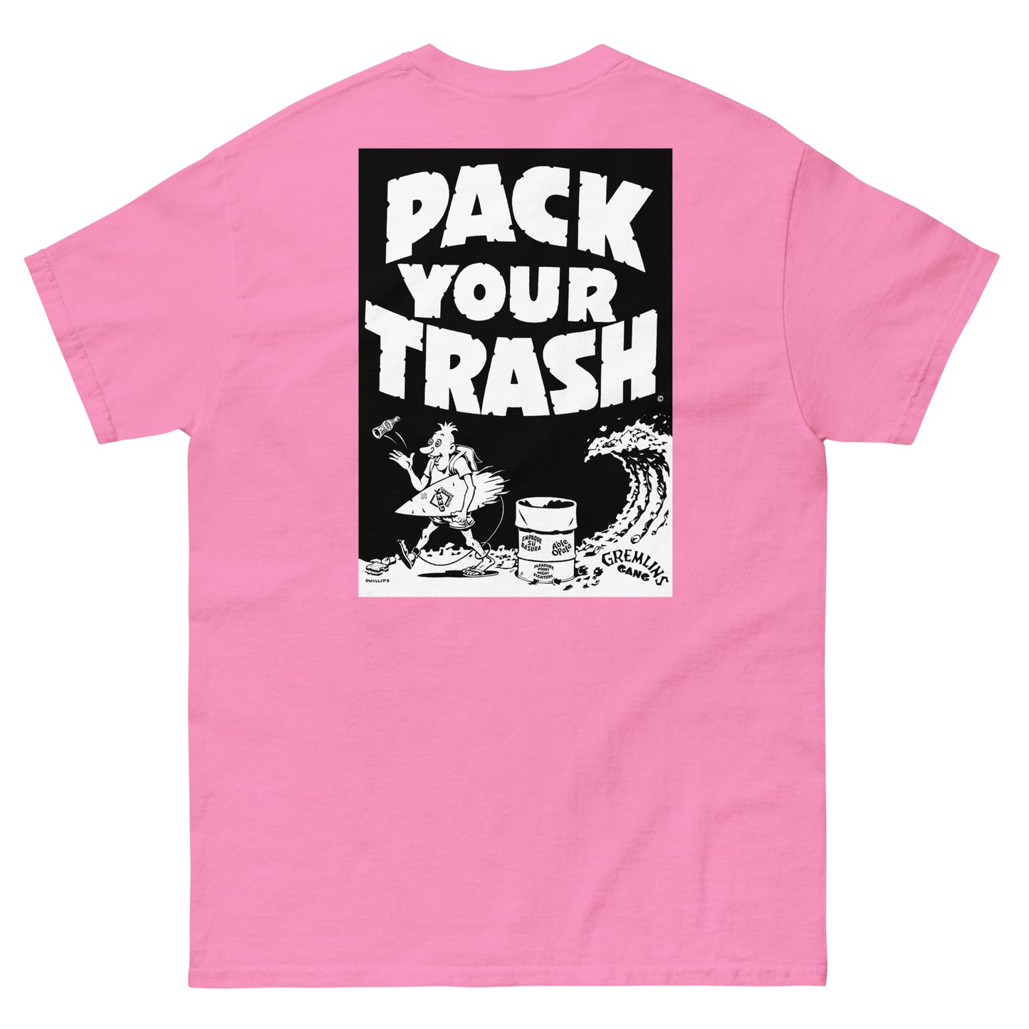 Pack Your Trash - Surf Geek - Dark Print on Light Shirt - Men's classic tee