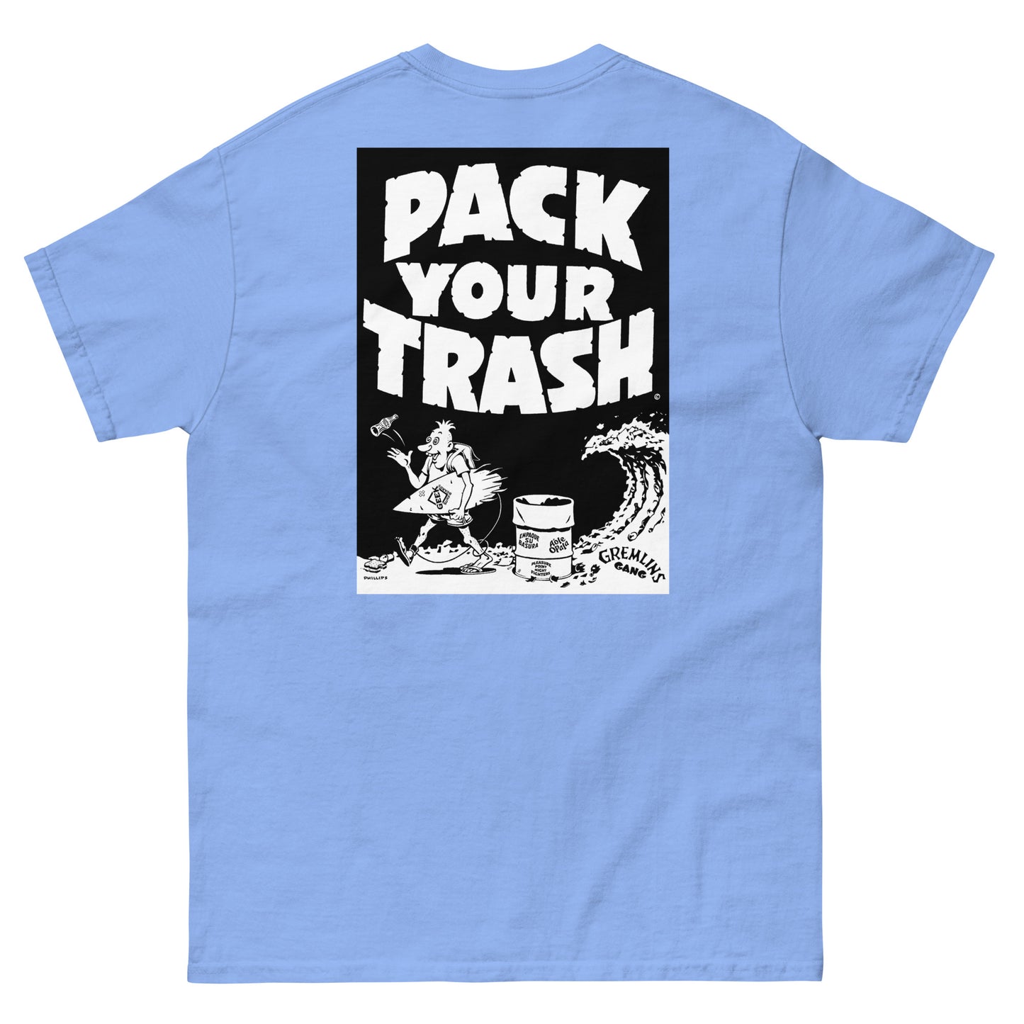 Pack Your Trash - Surf Geek - Dark Print on Light Shirt - Men's classic tee