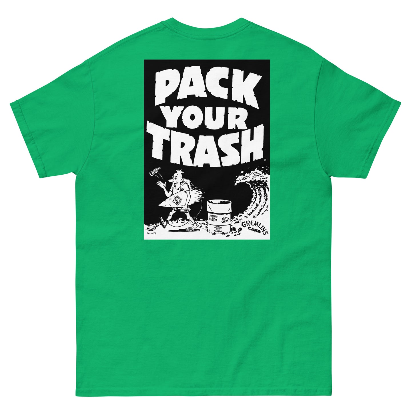 Pack Your Trash - Surf Geek - Dark Print on Light Shirt - Men's classic tee