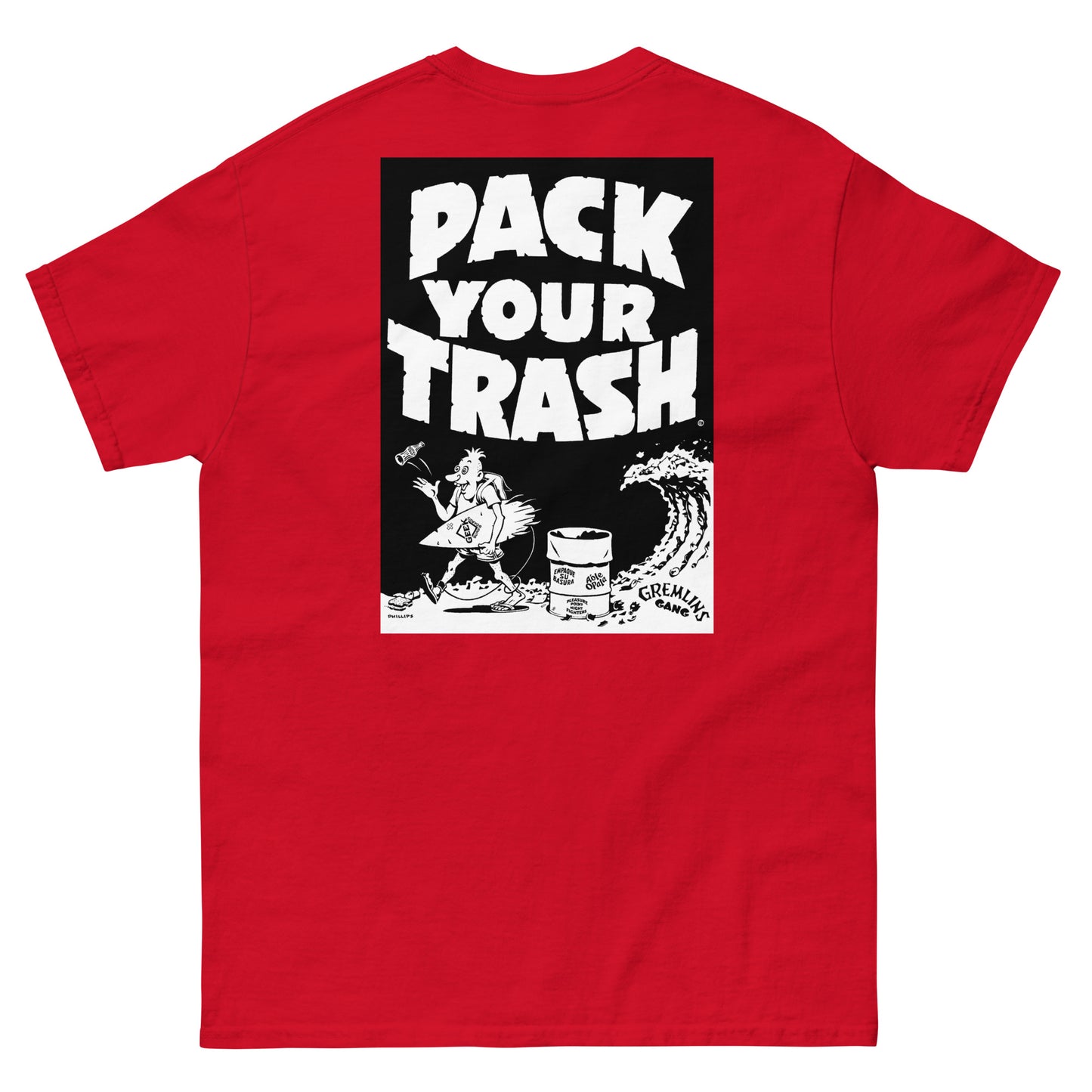 Pack Your Trash - Surf Geek - Dark Print on Light Shirt - Men's classic tee