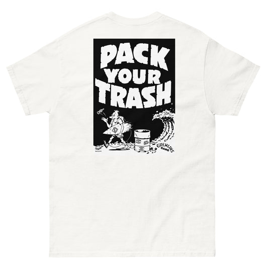Pack Your Trash - Surf Geek - Dark Print on Light Shirt - Men's classic tee