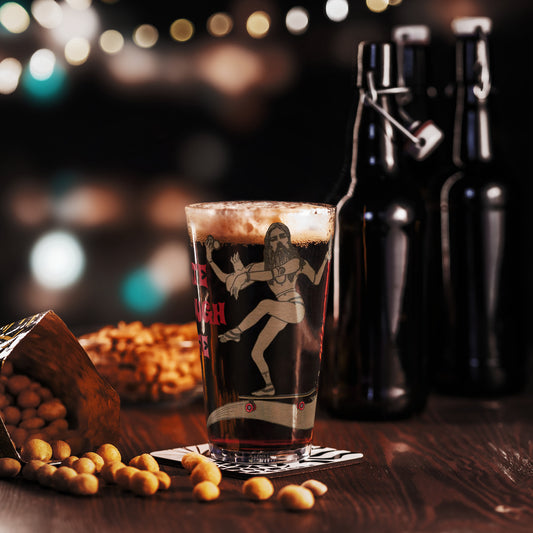 Skate Through Life - Shaker pint glass