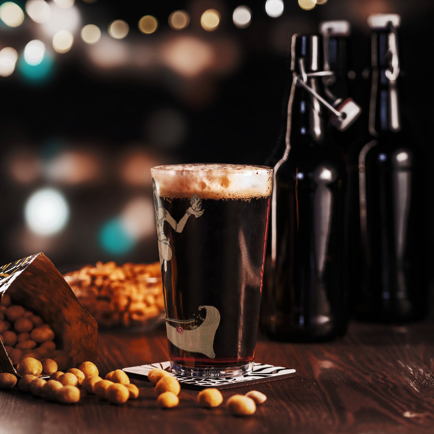 Skate Through Life - Shaker pint glass