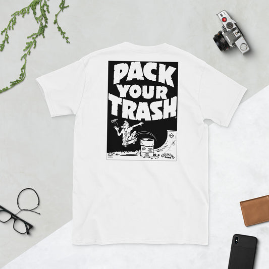 Pack Your Trash - Skater Geek - Dark print on light shirt - Short-Sleeve Unisex T-Shirt