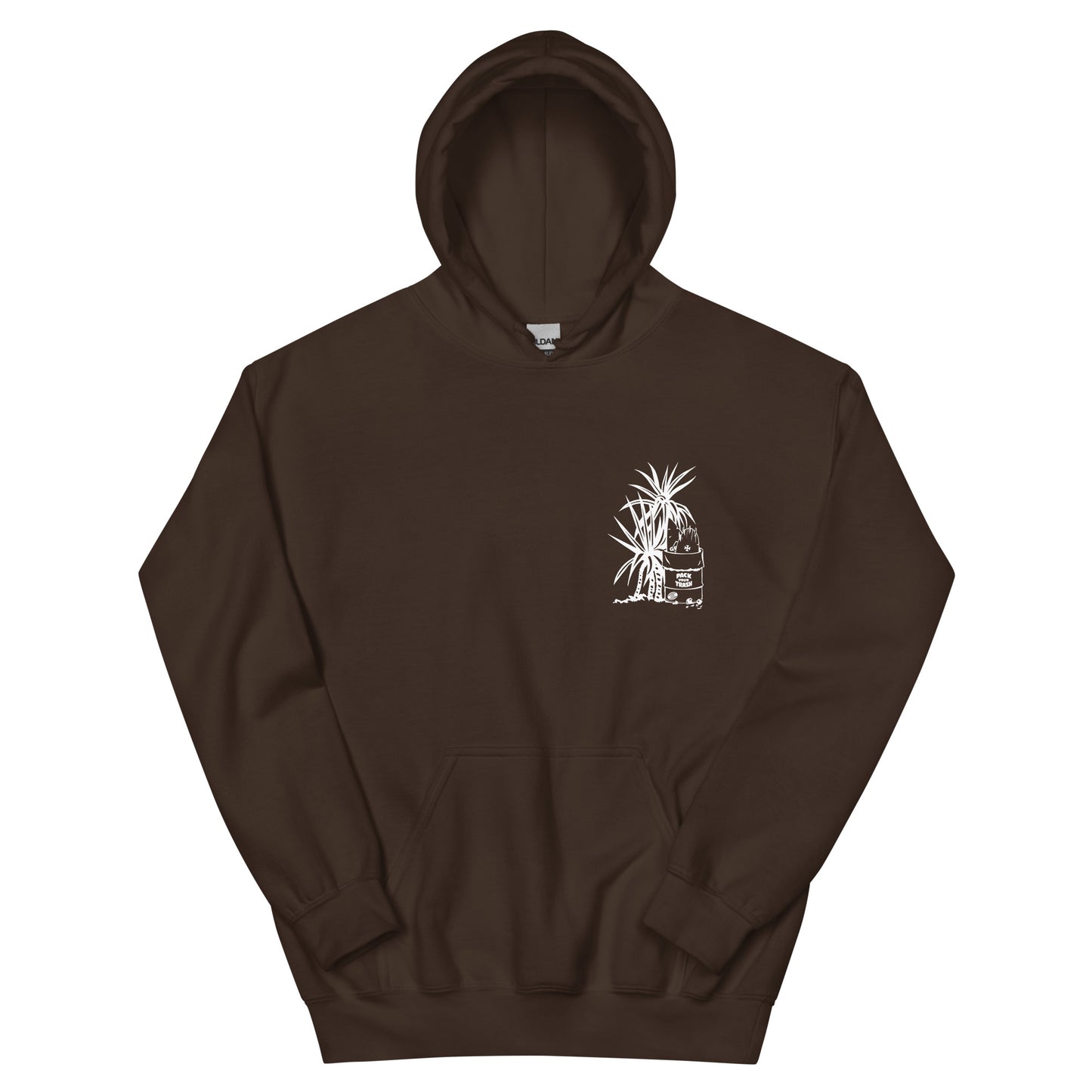 Pack Your Trash © - Hand Tube back - PYT Yucca Can front - Unisex Hoodie