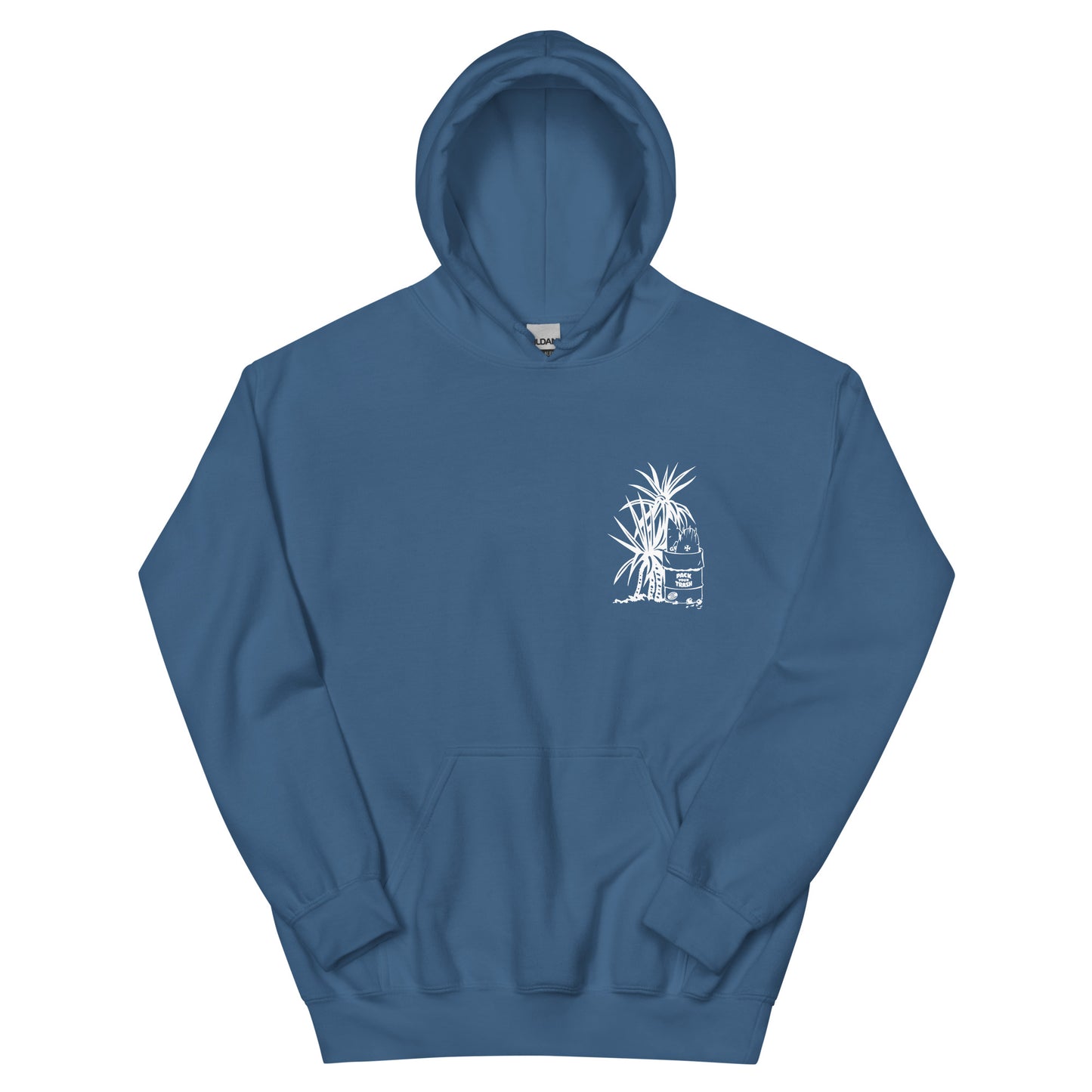 Pack Your Trash © - Hand Tube back - PYT Yucca Can front - Unisex Hoodie