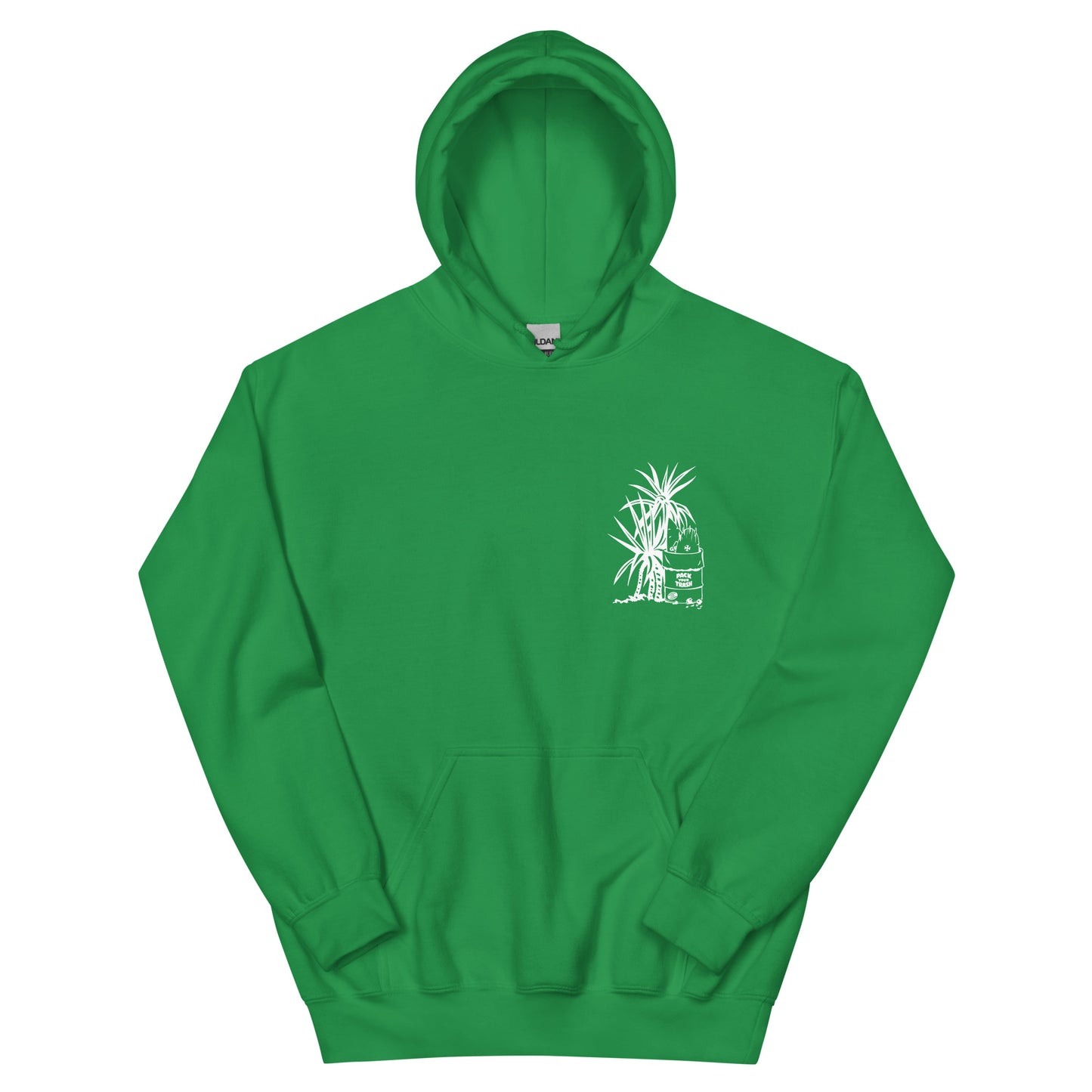 Pack Your Trash © - Hand Tube back - PYT Yucca Can front - Unisex Hoodie