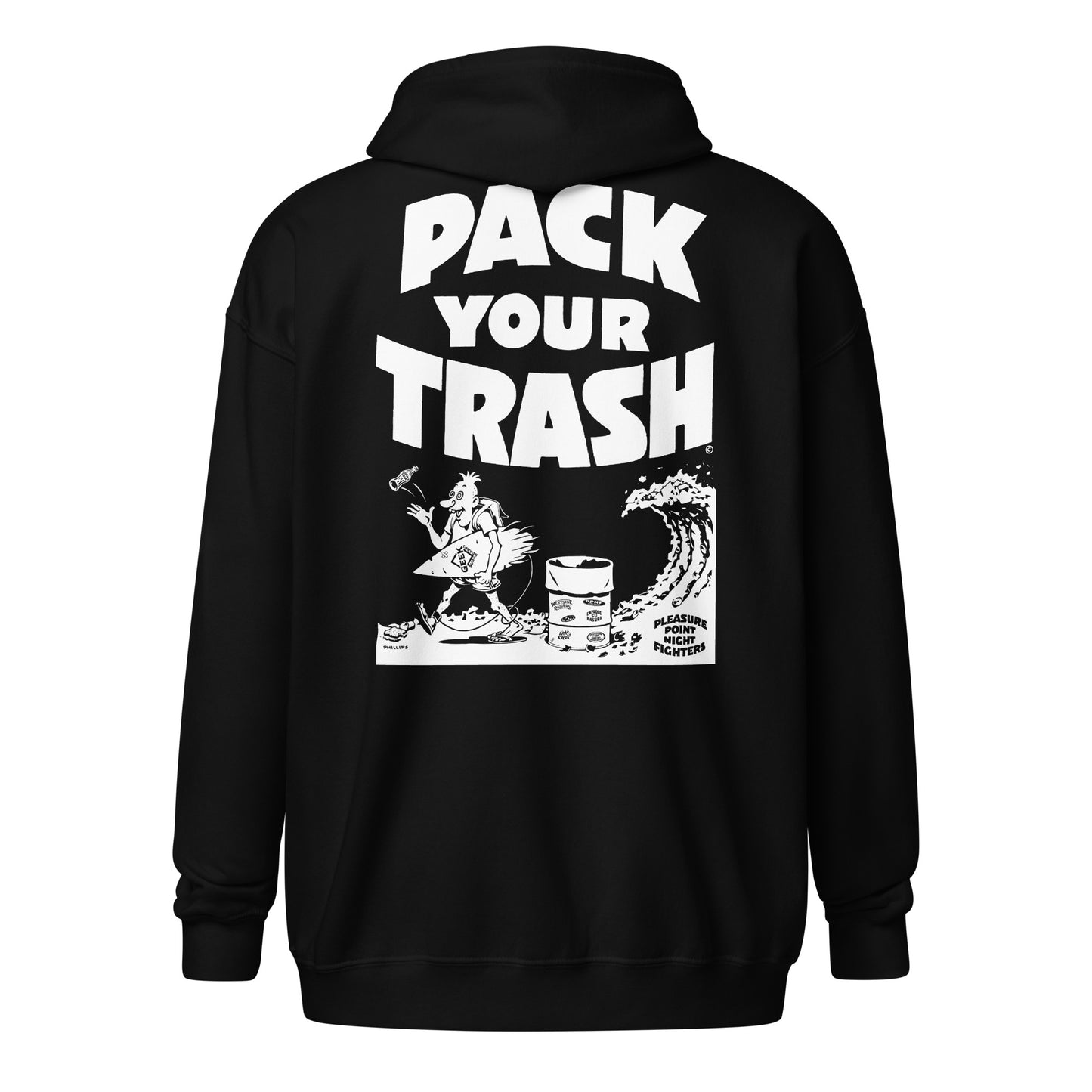 Pack Your Trash - Surf Geek - Unisex heavy blend zip hoodie