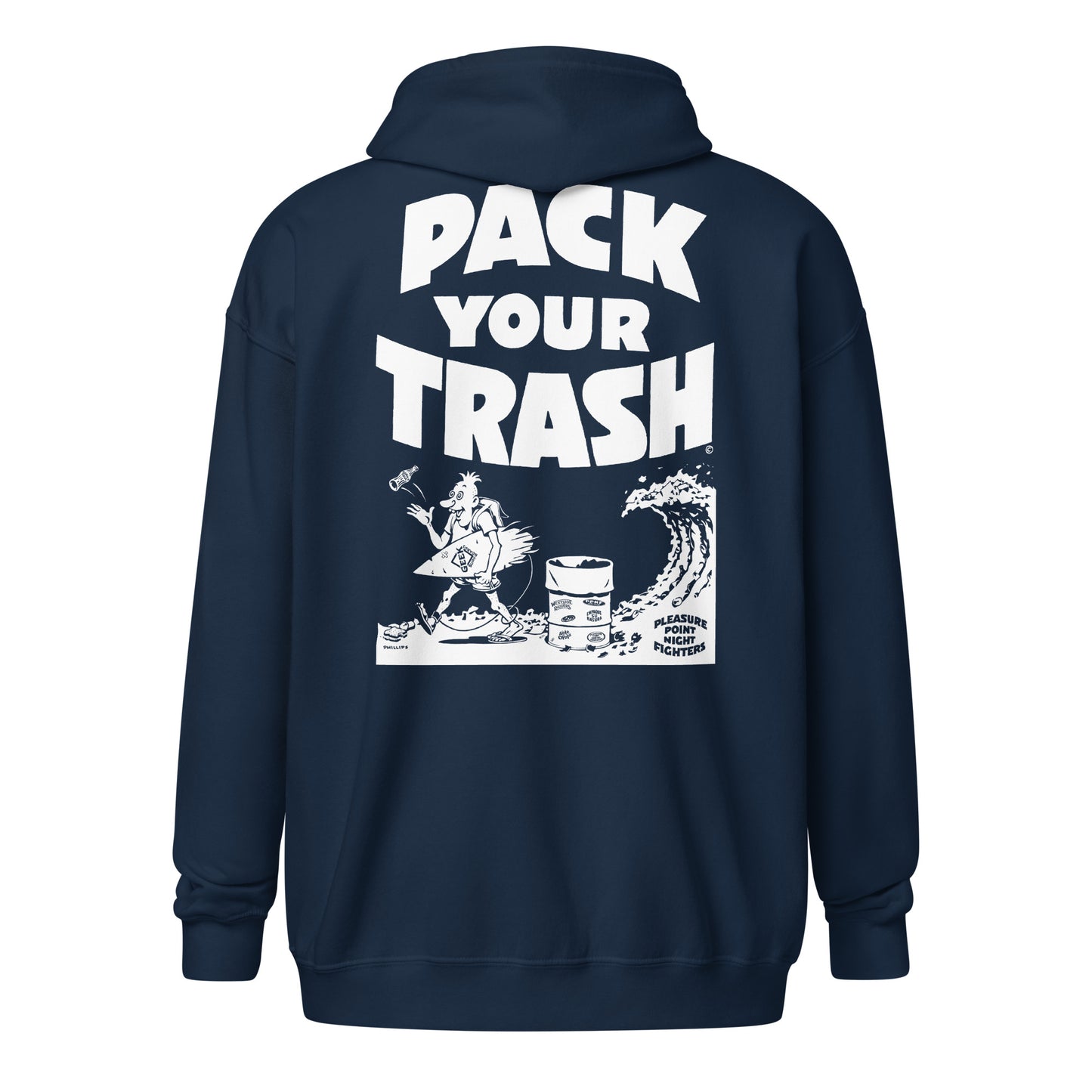 Pack Your Trash - Surf Geek - Unisex heavy blend zip hoodie
