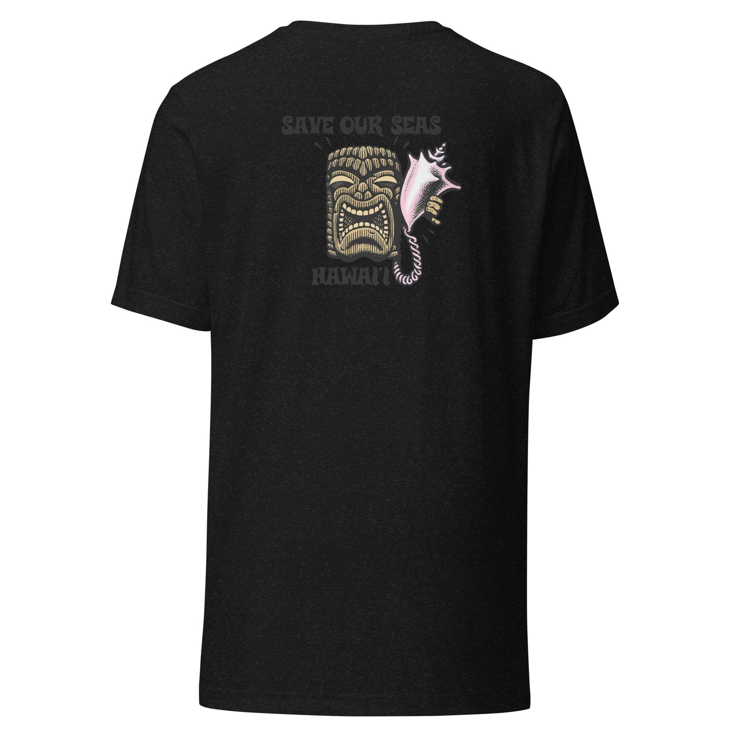 Save Our Seas Hawaii - Tiki Back - SOS Waves front - Unisex t-shirt