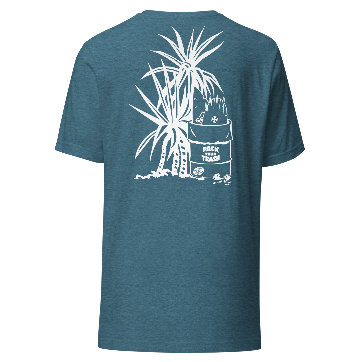 Pack Your Trash - Yucca + Can - White on Dark -Unisex t-shirt