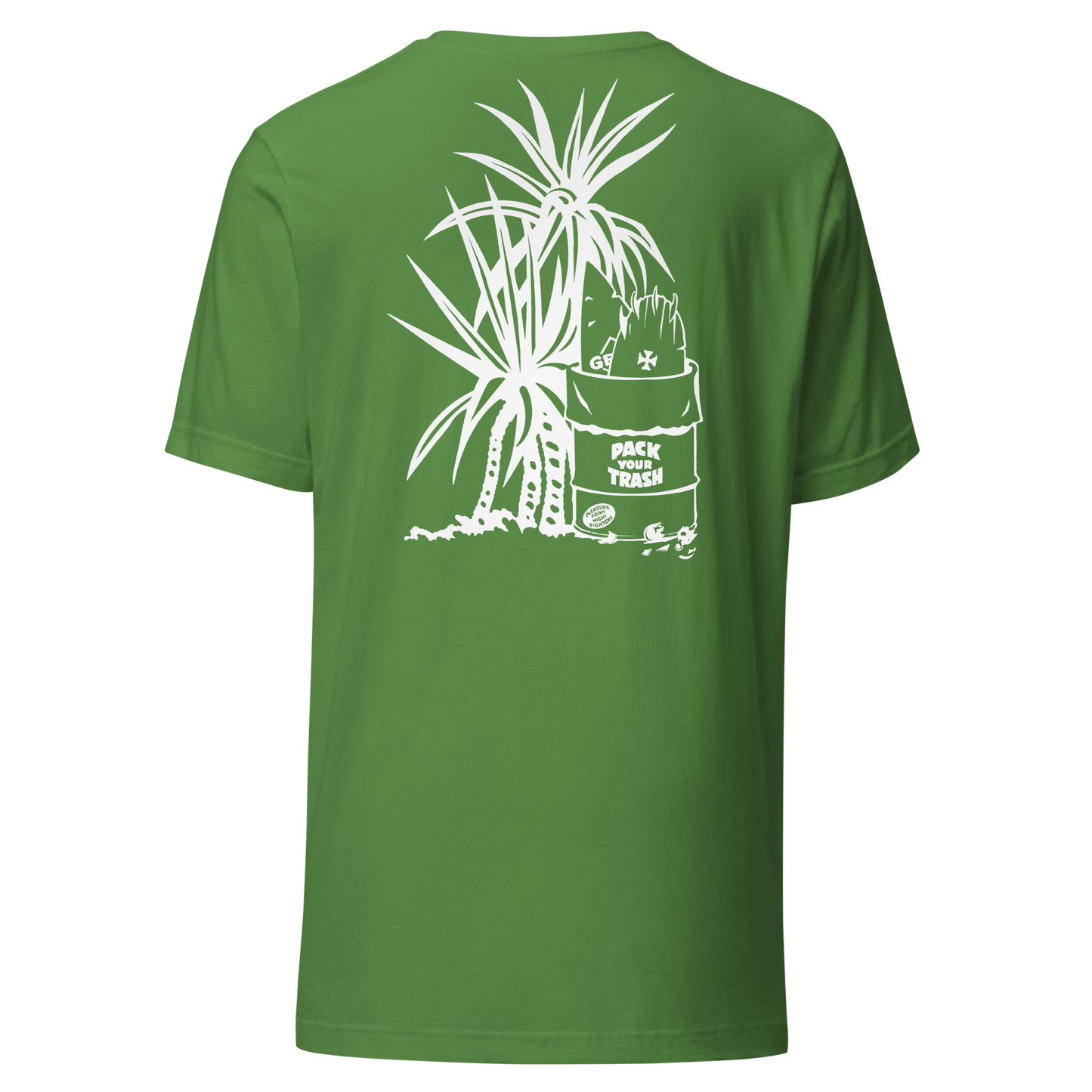 Pack Your Trash - Yucca + Can - White on Dark -Unisex t-shirt