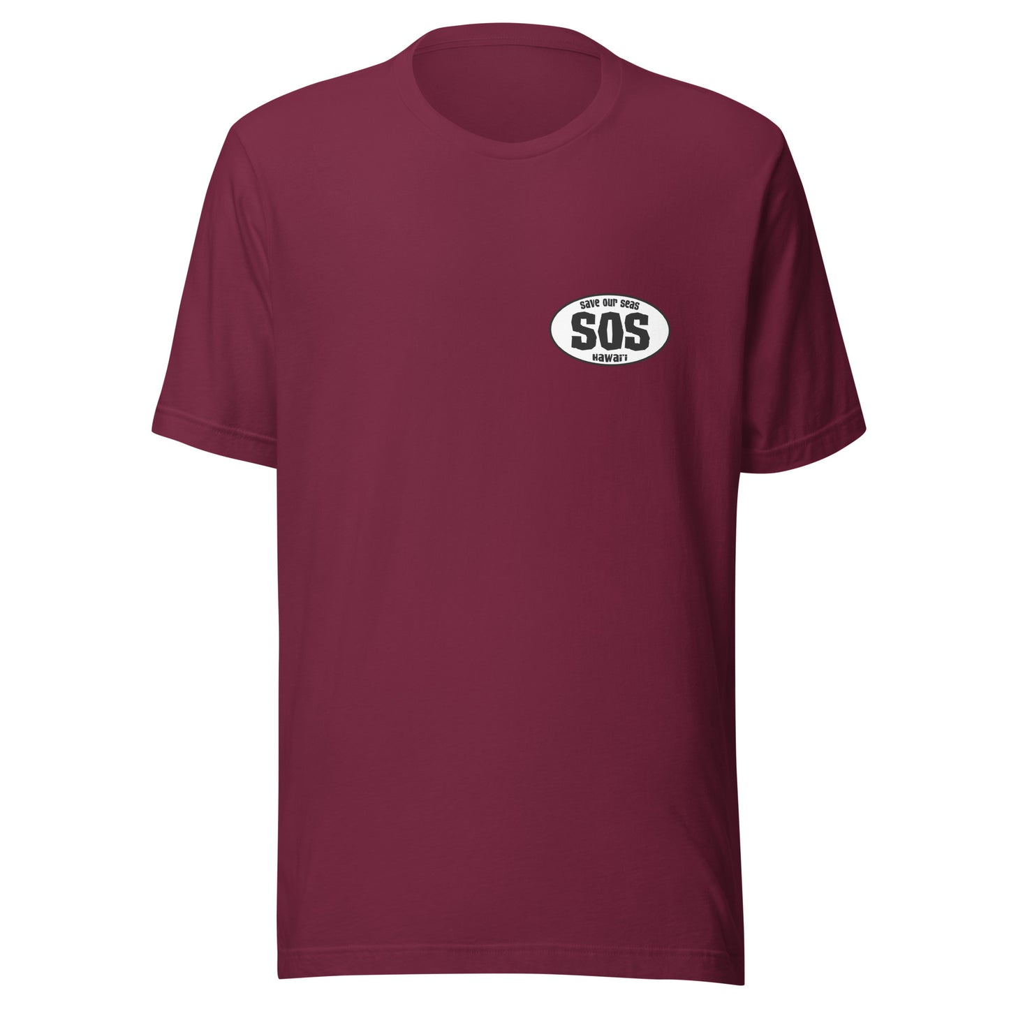 Save Our Seas Hawaii - SOS style front - Wahine Back - Unisex t-shirt
