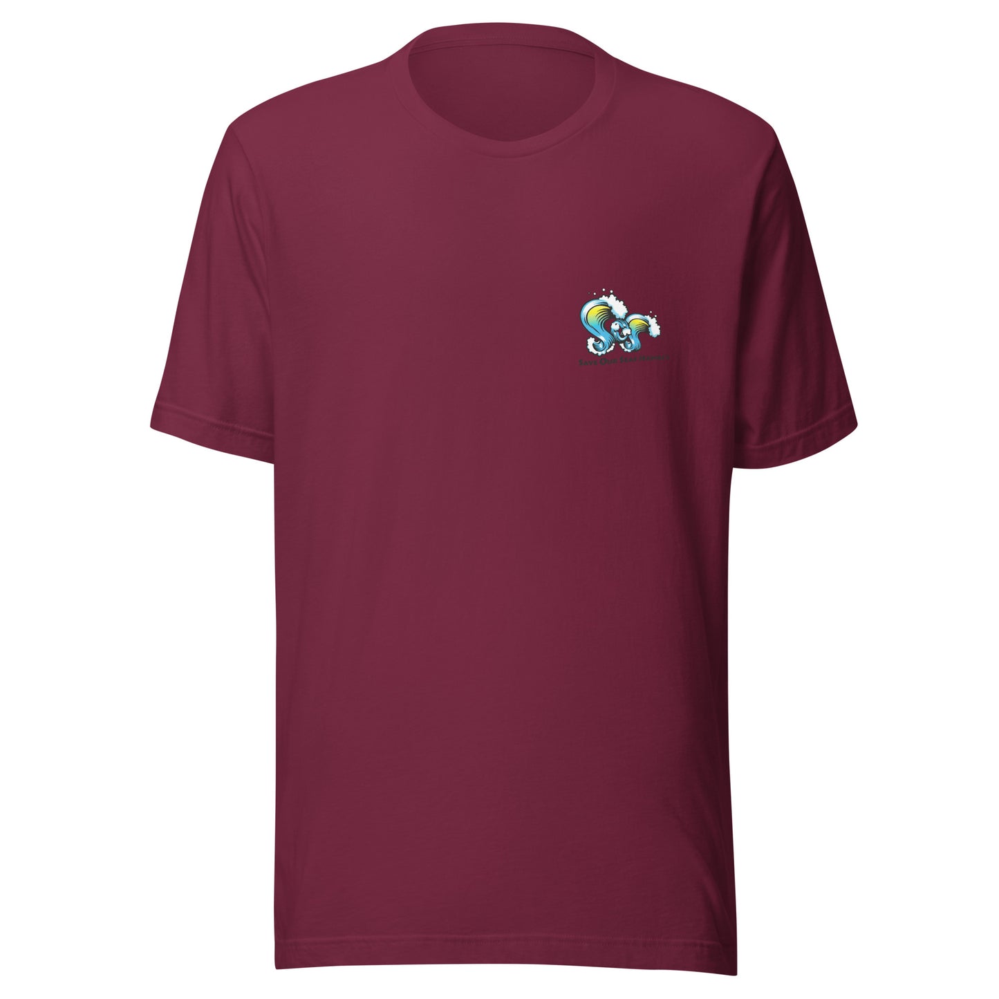 Save Our Seas Hawaii - Tiki Back - SOS Waves front - Unisex t-shirt