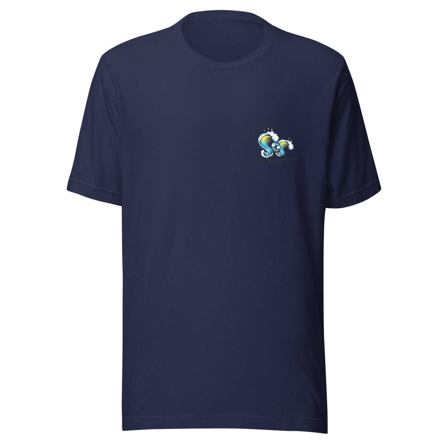 Save Our Seas Hawaii - Tiki Back - SOS Waves front - Unisex t-shirt