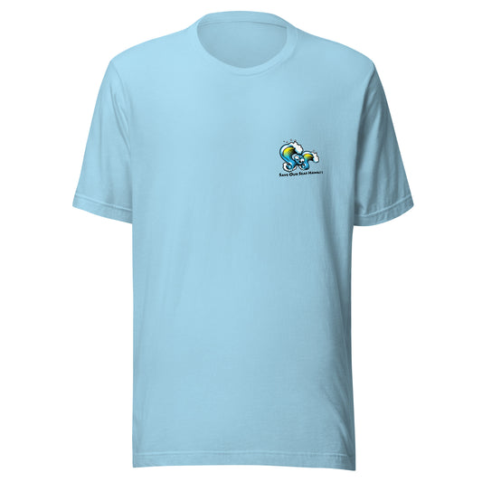 Save Our Seas Hawaii - SOS WAVES front -  Wahine Back -Unisex t-shirt