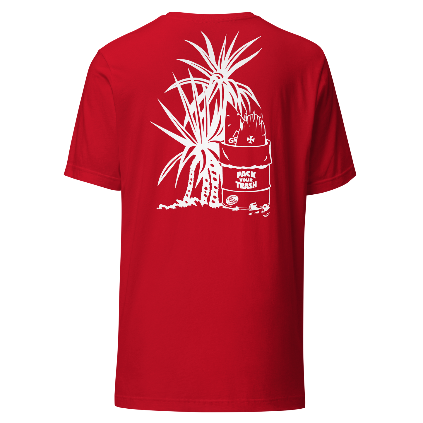 Pack Your Trash - Yucca + Can - White on Dark -Unisex t-shirt