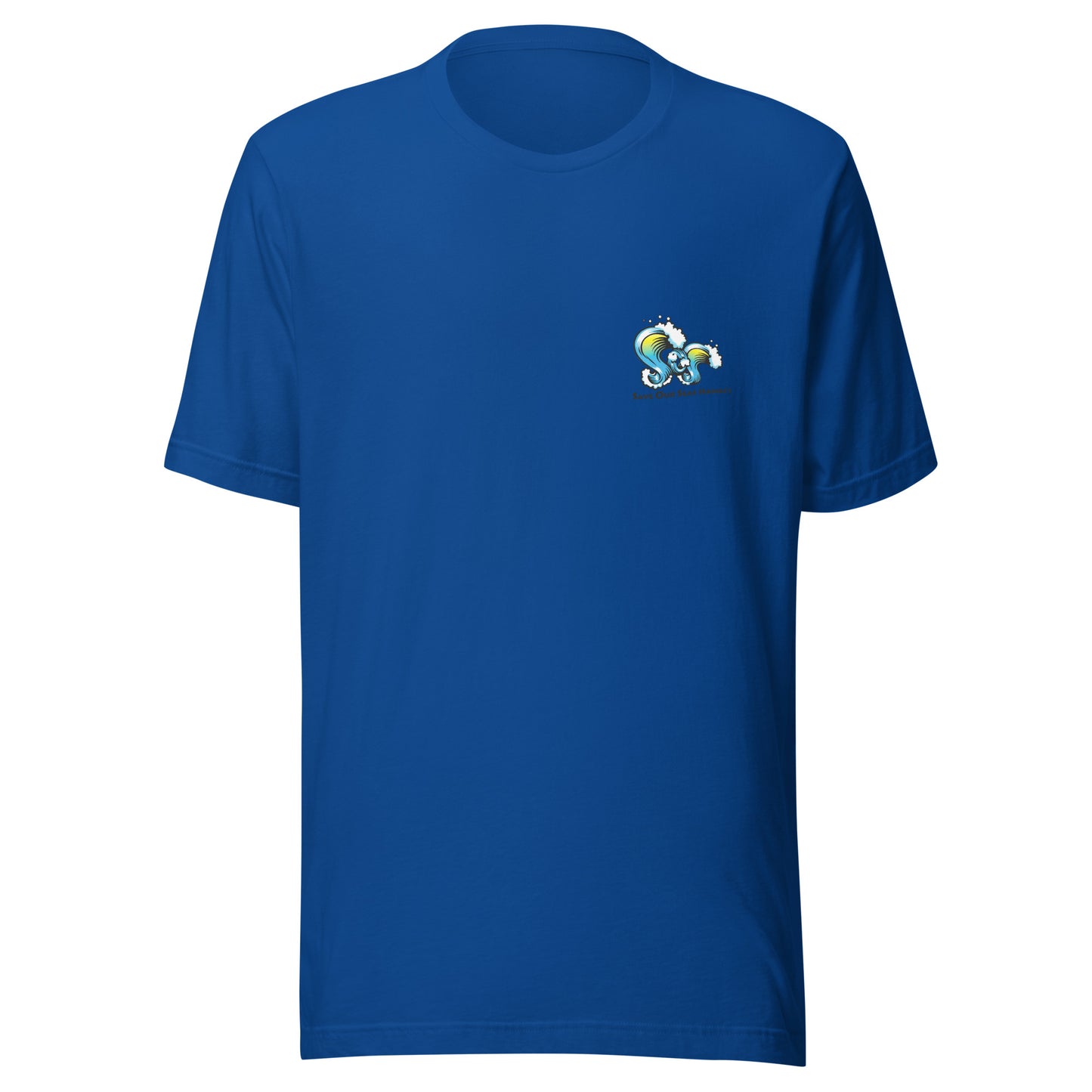 Save Our Seas Hawaii - Tiki Back - SOS Waves front - Unisex t-shirt