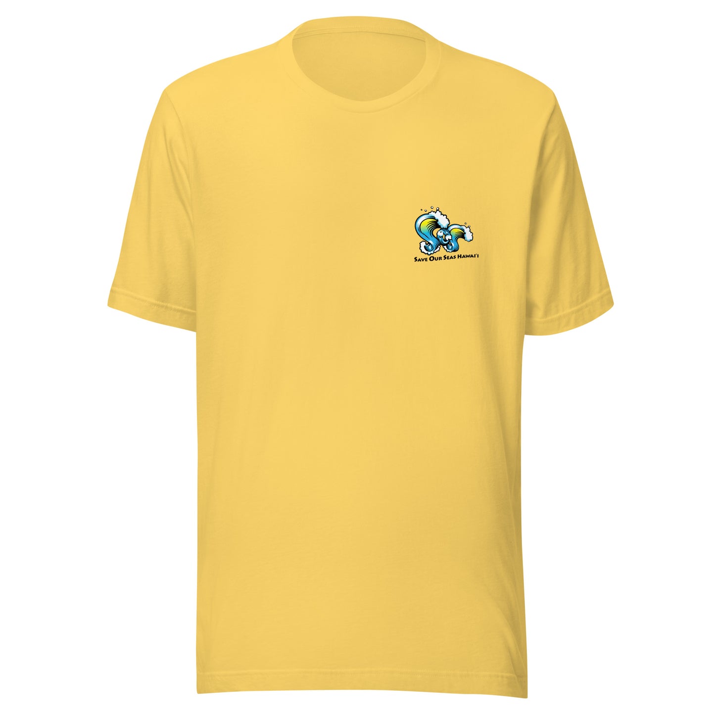 Save Our Seas Hawaii - Tiki Back - SOS Waves front - Unisex t-shirt