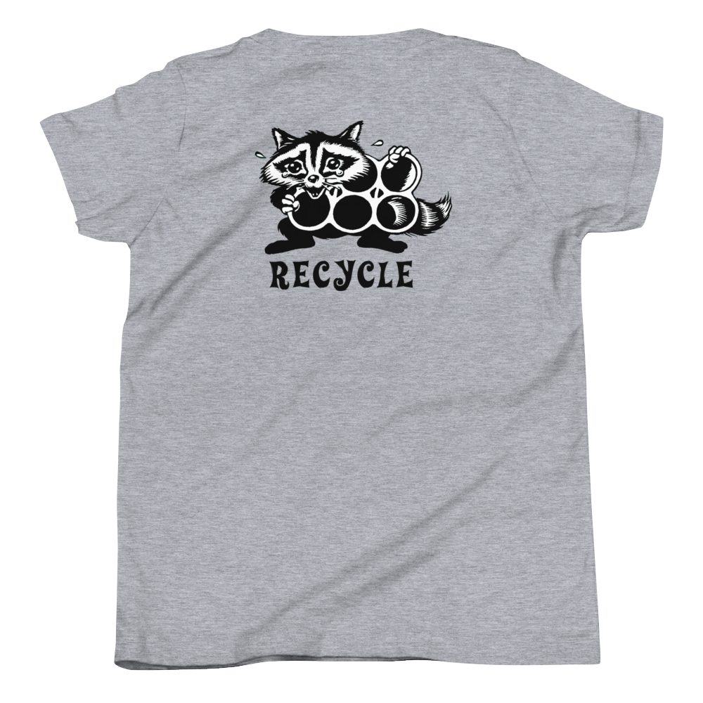 Pack Your Trash © - Recycle Racoon - Youth Short Sleeve T-Shirt