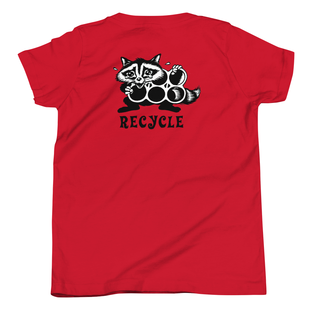 Pack Your Trash © - Recycle Racoon - Youth Short Sleeve T-Shirt