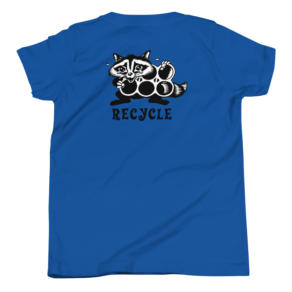 Pack Your Trash © - Recycle Racoon - Youth Short Sleeve T-Shirt
