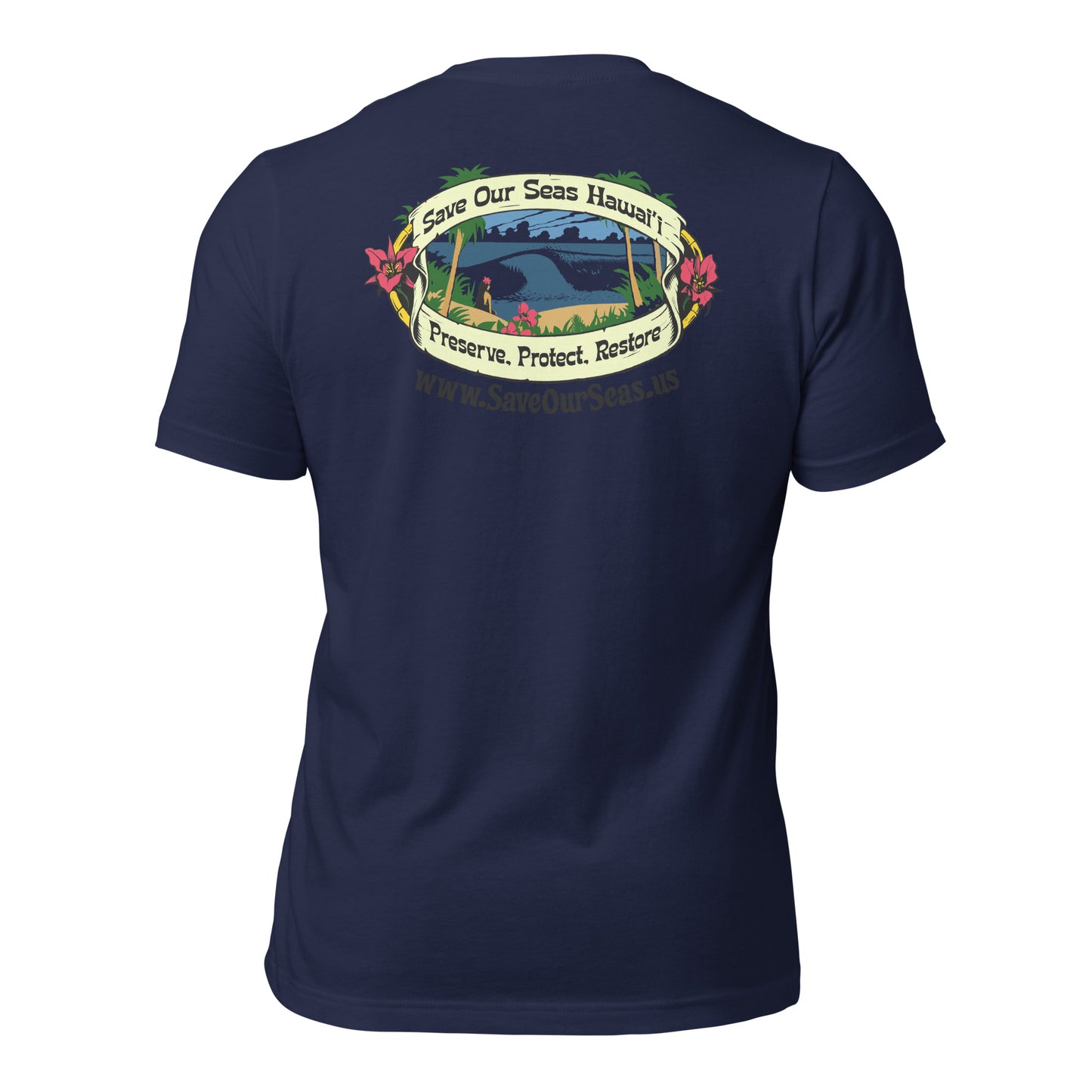 Save Our Seas Hawaii Back - CocoWireless Front - Unisex t-shirt