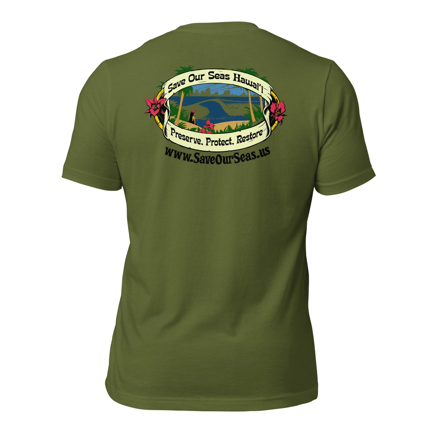 Save Our Seas Hawaii Back - CocoWireless Front - Unisex t-shirt