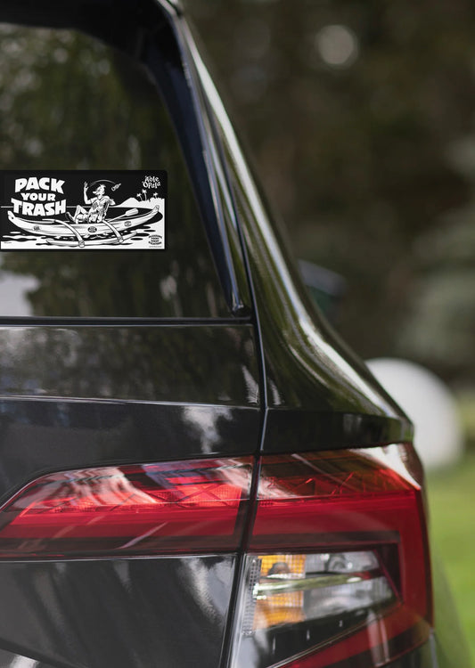 Pack Your Trash - TWENTY 7.5" x 3.75" Canoe Geek Stickers.