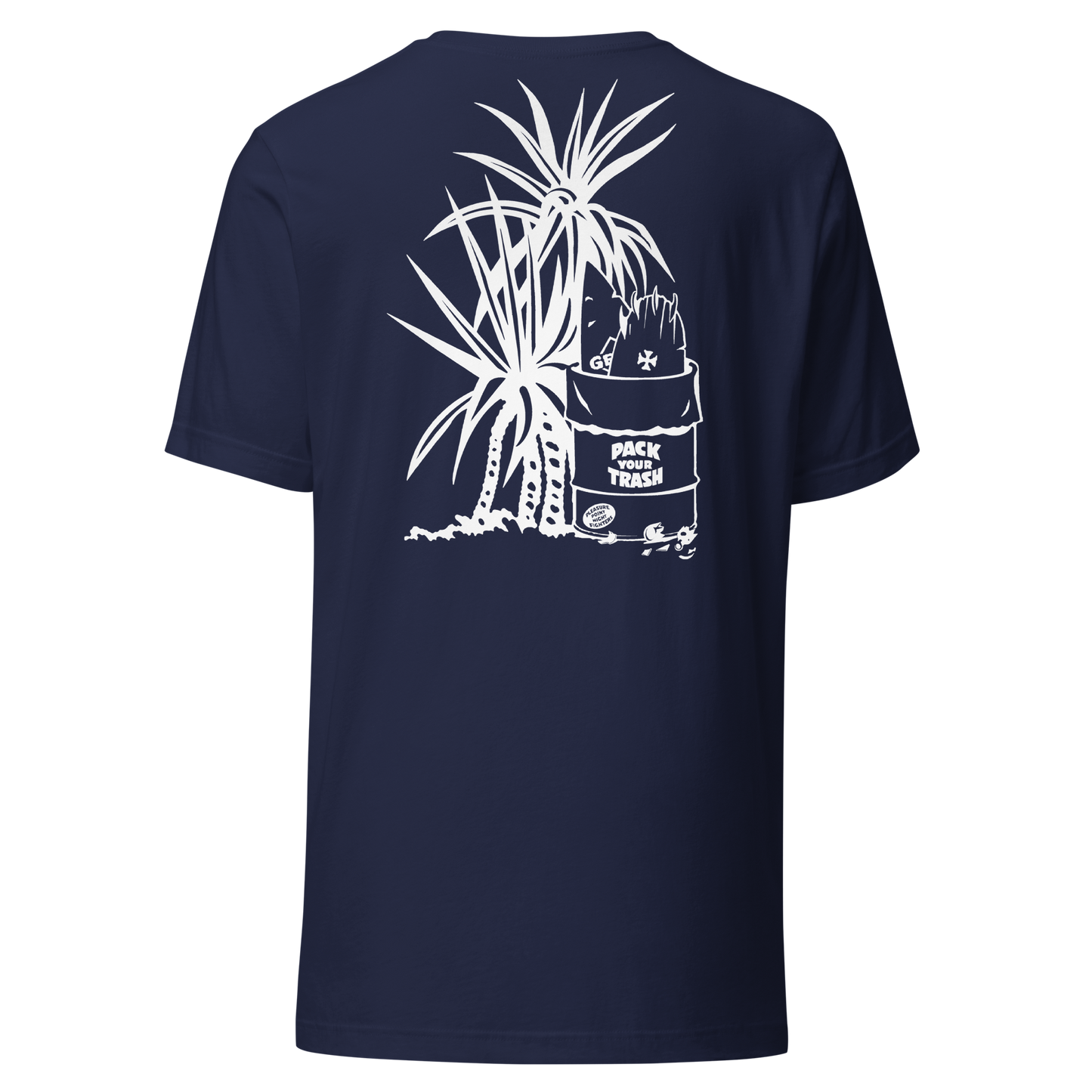 Pack Your Trash - Yucca + Can - White on Dark -Unisex t-shirt