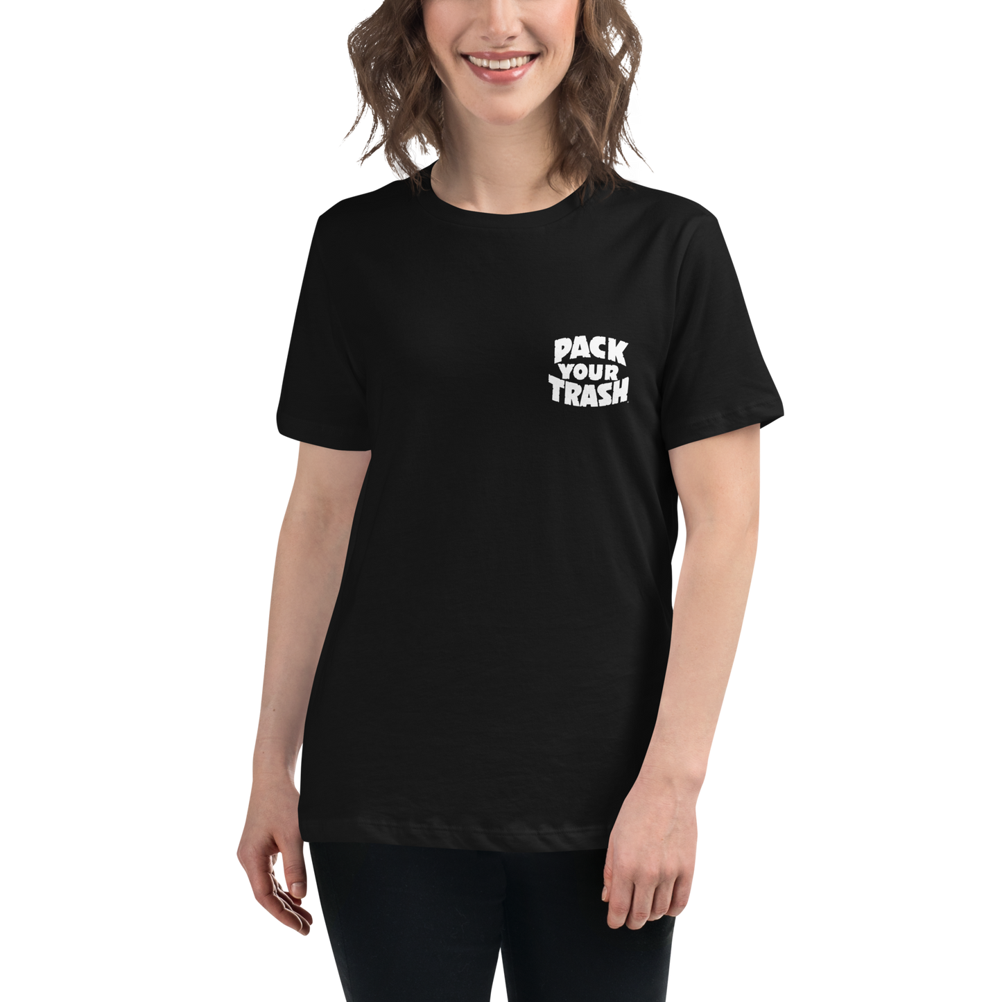 Pack Your Trash © - Hand Tube back-PYT front - Women's Relaxed T-Shirt