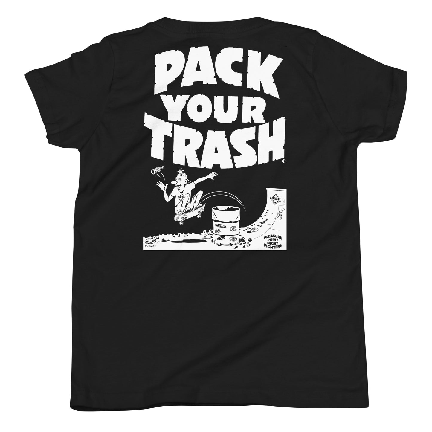 Pack Your Trash - Skater Geek - Youth Short Sleeve T-Shirt