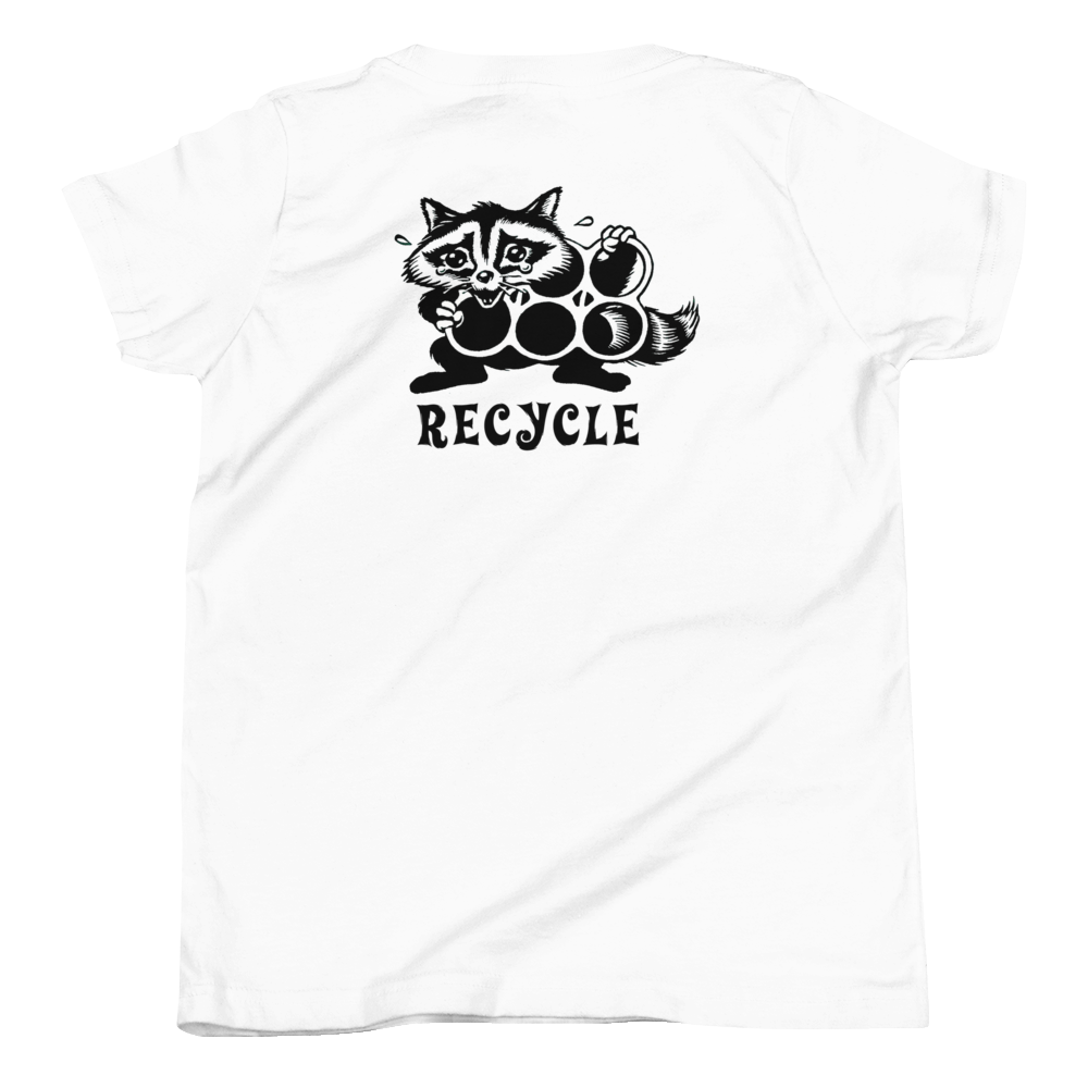 Pack Your Trash © - Recycle Racoon - Youth Short Sleeve T-Shirt