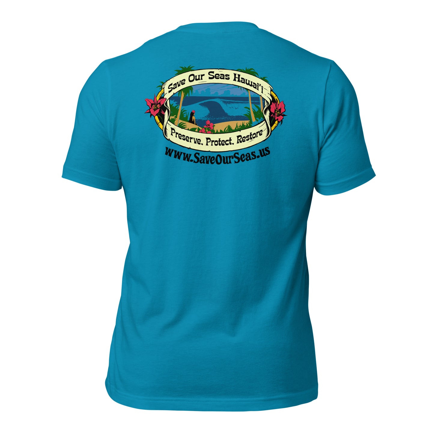 Save Our Seas Hawaii Back - CocoWireless Front - Unisex t-shirt